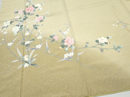 平和屋着物●訪問着 友禅 枝花文 たたき染め 正絹 逸品 CAAY3031vf