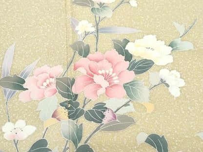 平和屋着物●訪問着 友禅 枝花文 たたき染め 正絹 逸品 CAAY3031vf
