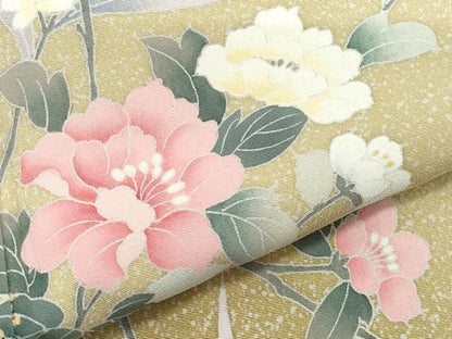 平和屋着物●訪問着 友禅 枝花文 たたき染め 正絹 逸品 CAAY3031vf