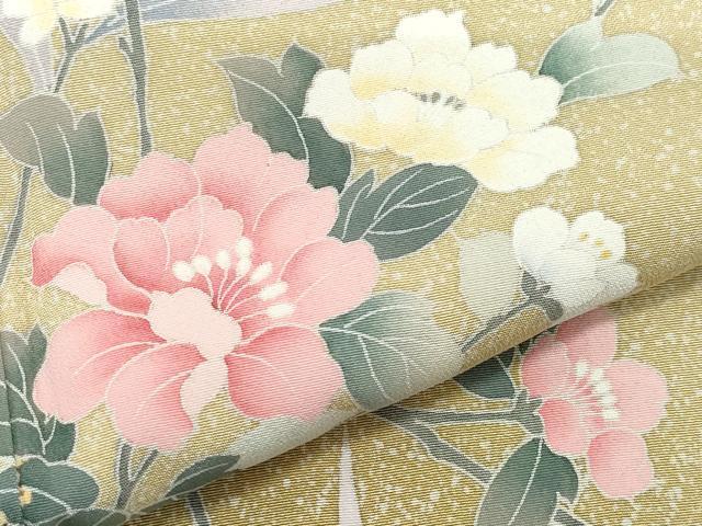 平和屋着物●訪問着 友禅 枝花文 たたき染め 正絹 逸品 CAAY3031vf