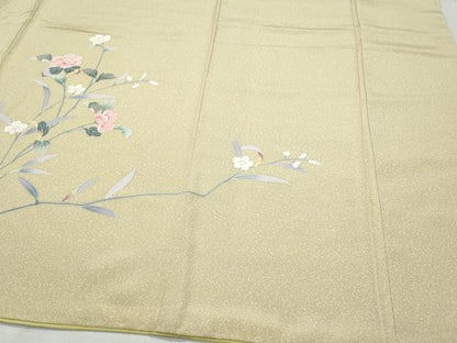 平和屋着物●訪問着 友禅 枝花文 たたき染め 正絹 逸品 CAAY3031vf