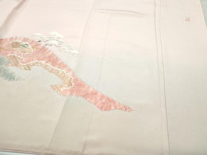 平和屋着物●十日町　名門　滝泰謹製　訪問着　絞り　地紙草花文　金彩　正絹　逸品　CAAY3044vf