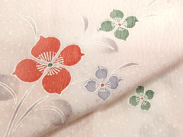 平和屋着物●長襦袢　無双仕立て　草花文　正絹　逸品　CAAY3060vf