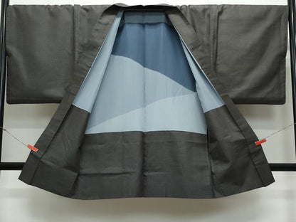 平和屋着物●男性　紬　アンサンブル　100亀甲　正絹　逸品　CAAY3065vf