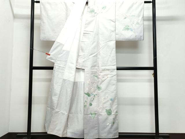 平和屋着物●石川県指定無形文化財 牛首紬 白山工房 手織り 本加賀友禅作家 藤村加泉 訪問着 枝花文 正絹 逸品 CAAY3071vf