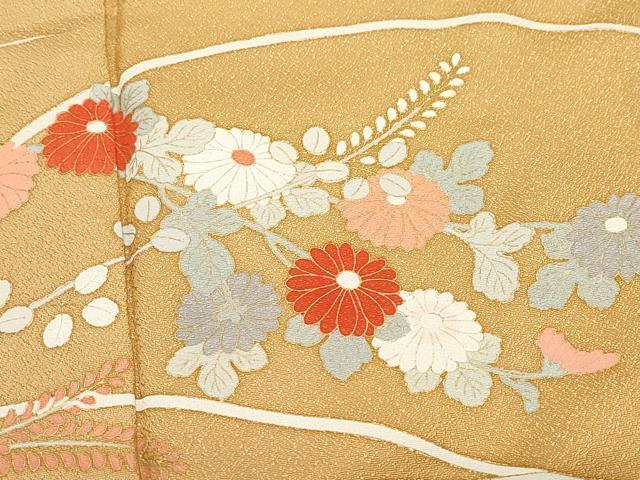平和屋着物●訪問着　草花文　暈し染め　金彩　正絹　逸品　CAAY3098vf