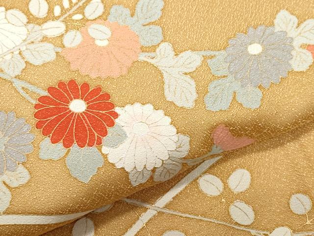 平和屋着物●訪問着　草花文　暈し染め　金彩　正絹　逸品　CAAY3098vf