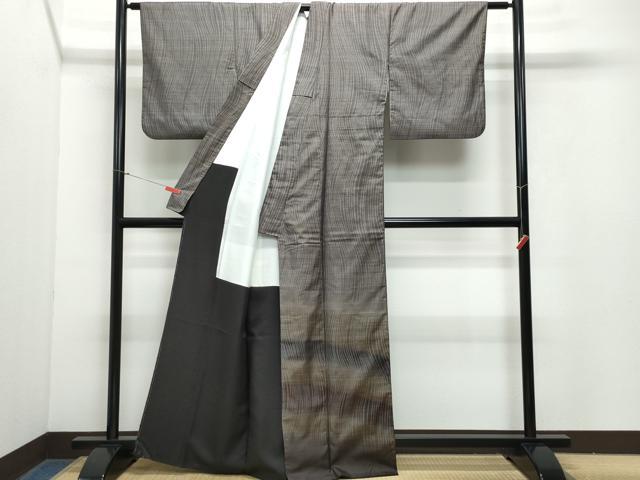 平和屋着物●色留訪問着　本場染大島紬　流線文　正絹　逸品　CAAY3099vf