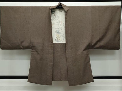 平和屋着物●男性　本塩沢　アンサンブル　蚊絣　正絹　逸品　CAAY3112vf