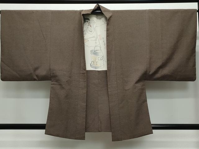 平和屋着物●男性　本塩沢　アンサンブル　蚊絣　正絹　逸品　CAAY3112vf