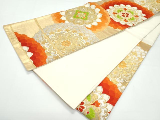 平和屋着物◎六通柄袋帯　唐織　大菊華文　金銀糸　正絹　逸品　CAAY3154vf