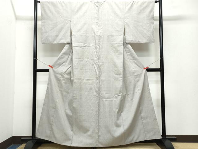 平和屋着物●結城紬　色無地　茶鼠色　高島屋扱い　正絹　逸品　CABD7402ut 平和屋着物○真綿結城紬 網代織 証紙付き 正絹 逸品 未使用 AAAZ7333zg