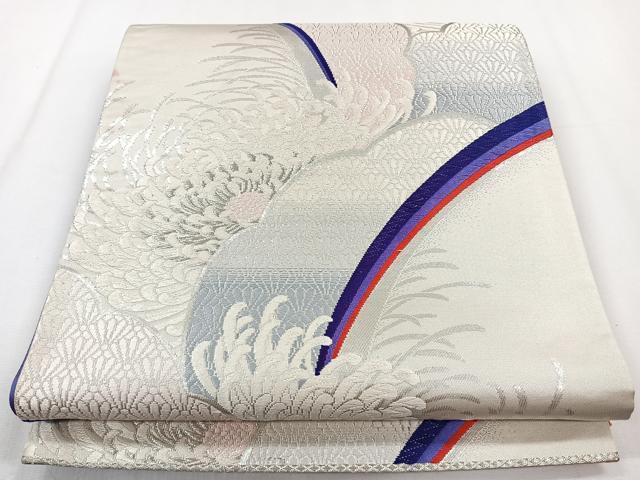 平和屋着物◎六通柄袋帯　乱菊　唐織　銀糸　正絹　逸品　CAAY3857xi