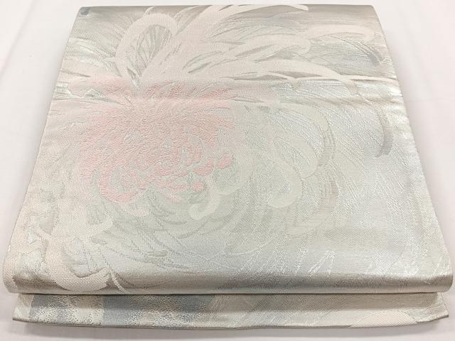 平和屋着物◎六通柄袋帯 唐織 乱菊 銀糸 正絹 逸品 CAAY3858xi