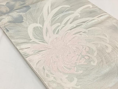 平和屋着物◎六通柄袋帯 唐織 乱菊 銀糸 正絹 逸品 CAAY3858xi