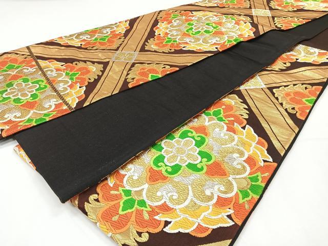 平和屋着物◎六通柄袋帯 天井花文 金銀糸 正絹 逸品 CAAY3864xi