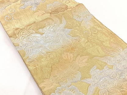 平和屋着物◎六通柄袋帯　唐獅子花文　金銀糸　正絹　逸品　CAAY3867xi