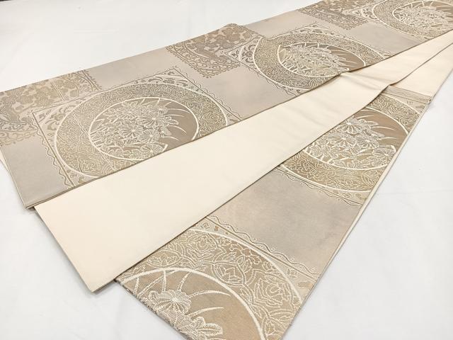 平和屋着物◎六通柄袋帯 花丸文 金糸 正絹 逸品 CAAY3872xi