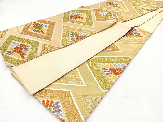 平和屋着物◎六通柄袋帯 唐織 花菱文 金糸 正絹 逸品 CAAY3873xi
