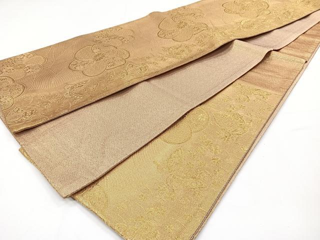 平和屋着物◎六通柄袋帯 舞蝶捻じ梅文 金糸 正絹 逸品 CAAY3875xi