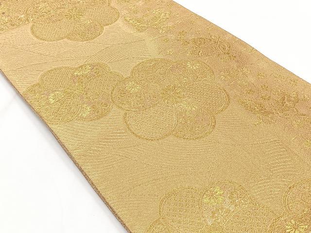 平和屋着物◎六通柄袋帯 舞蝶捻じ梅文 金糸 正絹 逸品 CAAY3875xi
