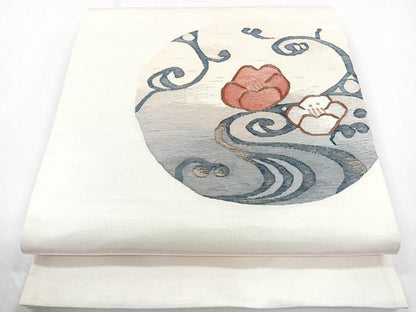 平和屋着物◎太鼓袋帯　花丸文　正絹　逸品　CAAY3878xi