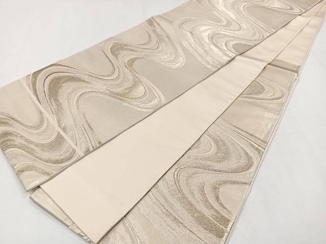 平和屋着物◎六通柄袋帯　唐織　流水文　金糸　正絹　逸品　CAAY3897xi