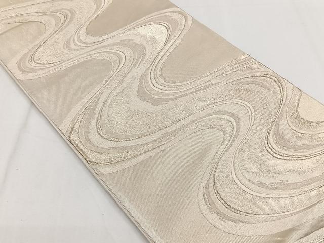 平和屋着物◎六通柄袋帯　唐織　流水文　金糸　正絹　逸品　CAAY3897xi