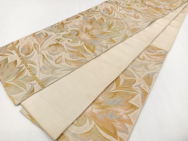 平和屋着物◎六通柄　本袋帯　更紗花文　金銀糸　正絹　逸品　CAAY3900xi