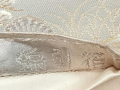 平和屋着物◎六通柄袋帯 唐織 古都みやび 風景文 錦引箔 金銀糸 正絹 逸品 CAAY3914xi