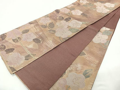 平和屋着物◎六通柄袋帯　枝花文　金糸　正絹　逸品　CAAY3996xi