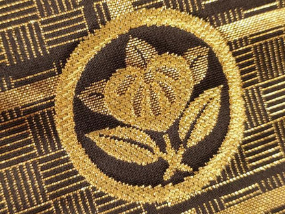平和屋着物▼六通柄袋帯 唐織 吉祥花文 金銀糸 正絹 逸品 CAAY4260ak