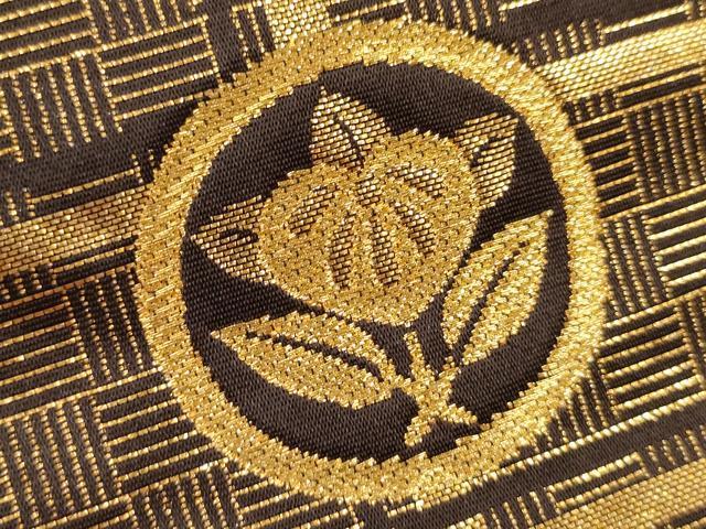 平和屋着物▼六通柄袋帯 唐織 吉祥花文 金銀糸 正絹 逸品 CAAY4260ak