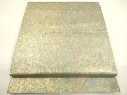 平和屋着物▼六通柄袋帯　陶漆箔　霞文　引箔　正絹　逸品　CAAY4345ak