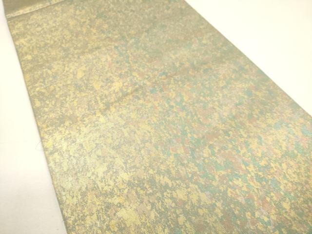 平和屋着物▼六通柄袋帯　陶漆箔　霞文　引箔　正絹　逸品　CAAY4345ak