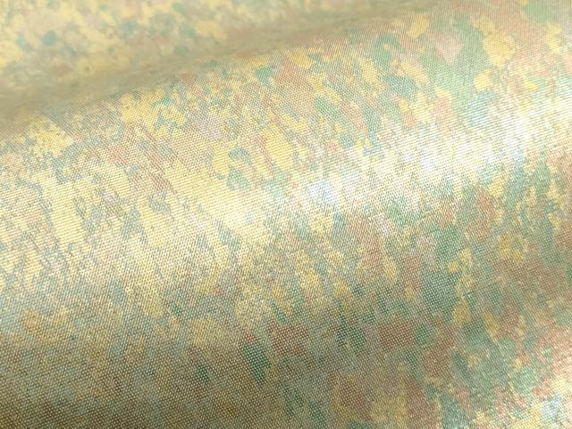平和屋着物▼六通柄袋帯　陶漆箔　霞文　引箔　正絹　逸品　CAAY4345ak
