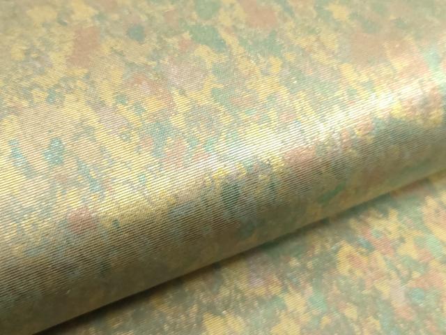 平和屋着物▼六通柄袋帯　陶漆箔　霞文　引箔　正絹　逸品　CAAY4345ak