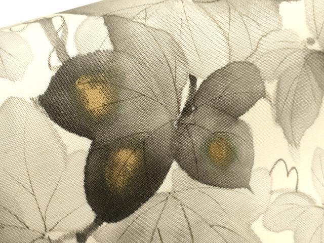 平和屋着物▼太鼓柄袋帯　手描き　蔦の葉文　金彩　正絹　逸品　CAAY4355ak