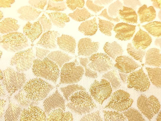 平和屋着物▼太鼓柄袋帯　駒刺繍　花鳥丸文　金糸　正絹　逸品　CAAY4380ak