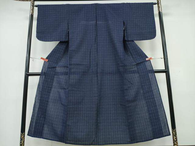 平和屋着物∴夏物　阿波しじら織　浴衣　格子柄　綿　逸品　CAAY4403ng