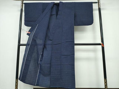 平和屋着物∴夏物　阿波しじら織　浴衣　格子柄　綿　逸品　CAAY4403ng