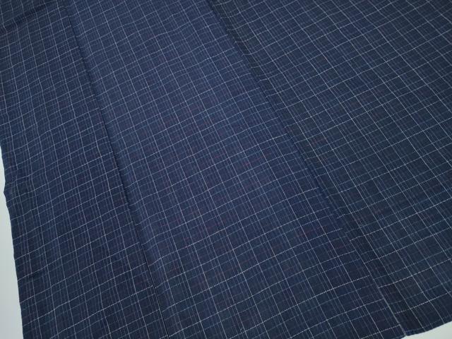 平和屋着物∴夏物　阿波しじら織　浴衣　格子柄　綿　逸品　CAAY4403ng