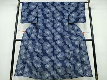 平和屋着物∴夏物 浴衣・小紋兼用 綿絽 舞菊文 綿 逸品 CAAY4405ng