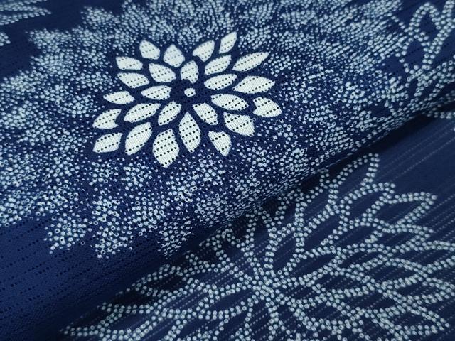 平和屋着物∴夏物 浴衣・小紋兼用 綿絽 舞菊文 綿 逸品 CAAY4405ng
