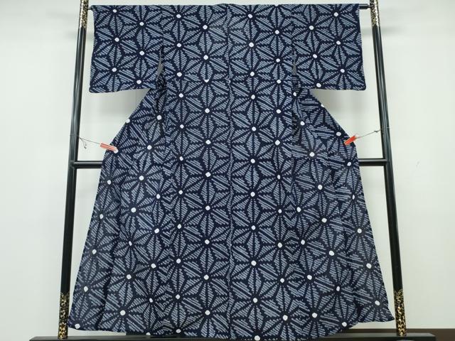 平和屋着物∴夏物 浴衣 有松鳴海絞り 麻の葉文様 綿 逸品 CAAY4407ng