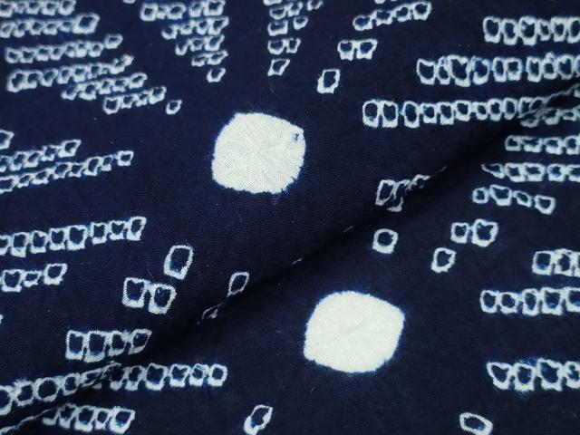 平和屋着物∴夏物 浴衣 有松鳴海絞り 麻の葉文様 綿 逸品 CAAY4407ng