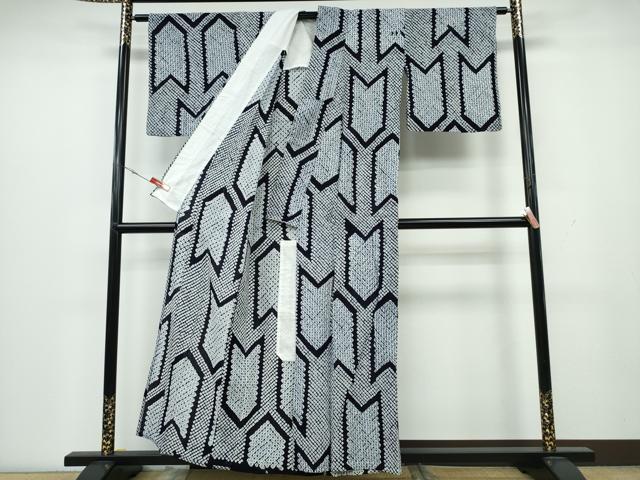 平和屋着物∴夏物 浴衣 有松鳴海絞り 矢絣文様 綿 逸品 CAAY4408ng