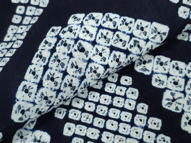 平和屋着物∴夏物 浴衣 有松鳴海絞り 矢絣文様 綿 逸品 CAAY4408ng