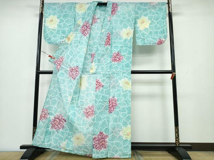 平和屋着物∴夏物 浴衣 有松鳴海絞り 舞花文 綿 逸品 CAAY4409ng