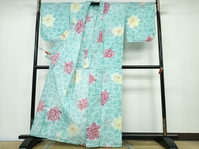 平和屋着物∴夏物 浴衣 有松鳴海絞り 舞花文 綿 逸品 CAAY4409ng